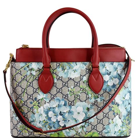 GUCCI Blooms GG Floral Supreme Canvas Leather 